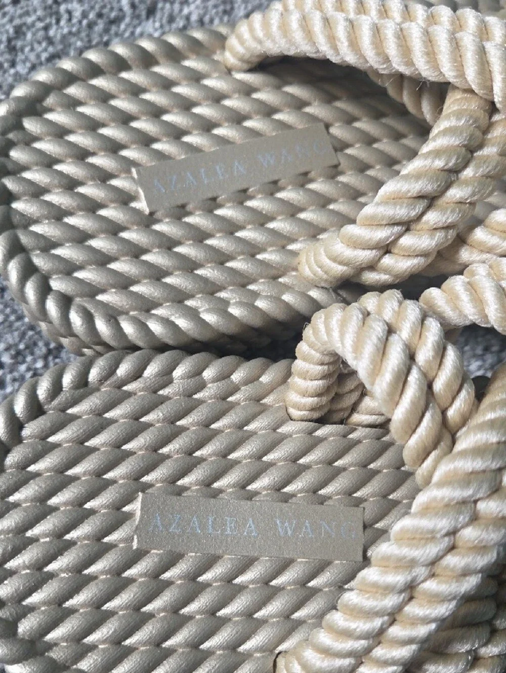 NWOT Knot-Detail Rope Slide Sandals in Beige